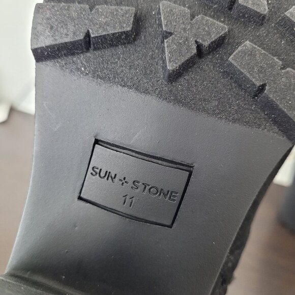 NEW SUN STONE ROMINA LACE-UP HIKER BOOTIES BLACK SIZE 11M - Picture 8 of 11
